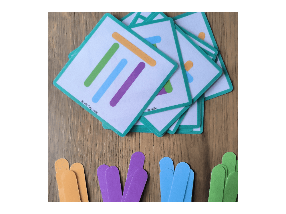 30 modèles à reproduire avec des bâtonnets colorés (activité maternelle à imprimer)