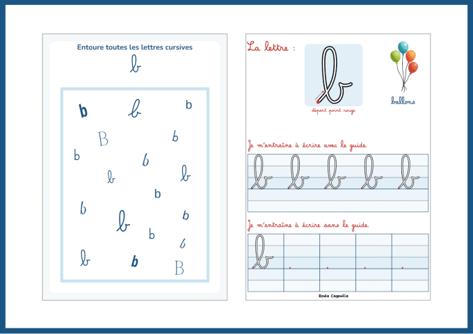PDF - Cahier d’écriture des lettres cursives – Maternelle GS / CP – PDF à imprimer