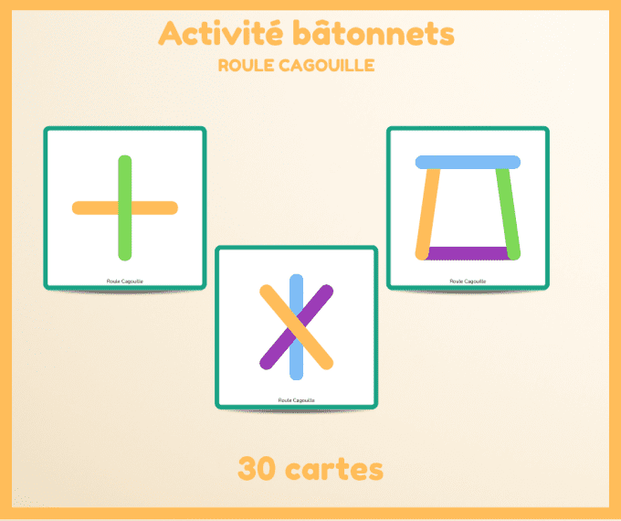PDF Activité bâtonnets à imprimer – 30 cartes modèles pour développer motricité fine et logique