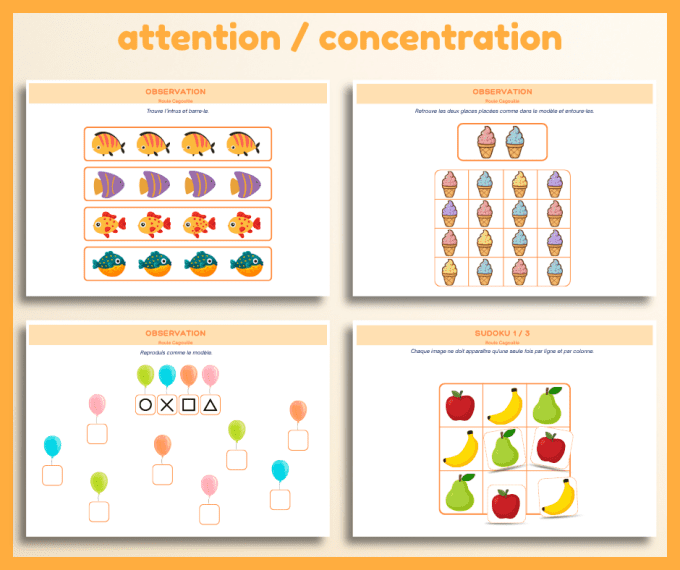 PDF - 40 activités de logique et d'observation - 4/6 ans