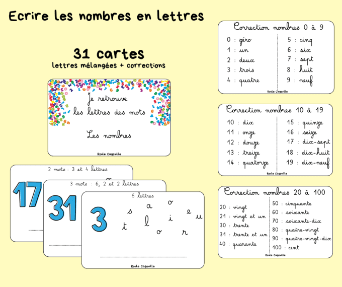 assembler les lettres des nombres