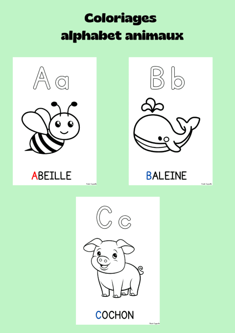 Coloriages alphabet animaux