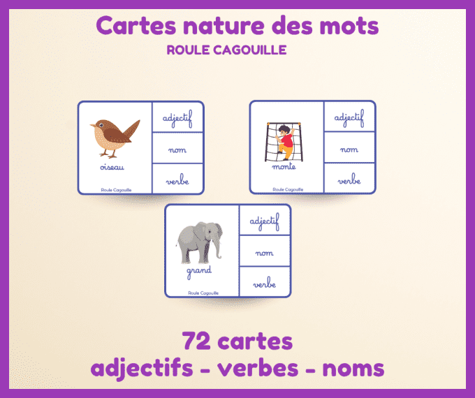 PDF - 72 cartes nature des mots - grammaire