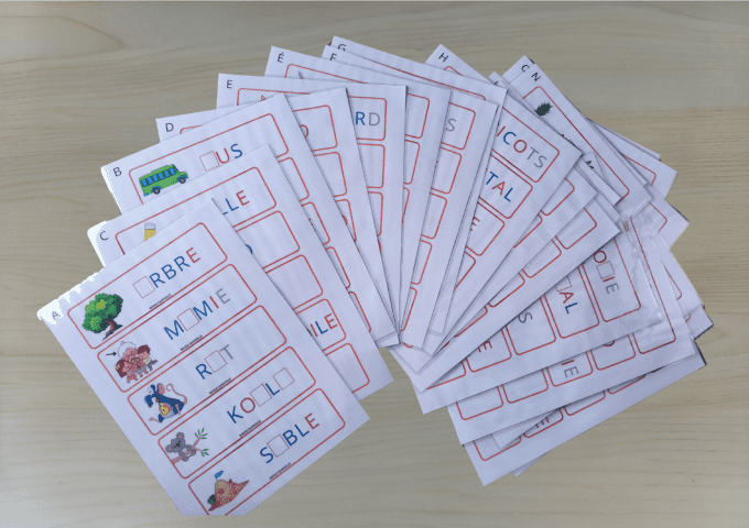 cartes sons simples à compléter