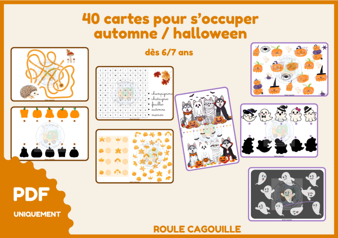 PDF 40 cartes ludiques - Automne & Halloween (6/7 ans)