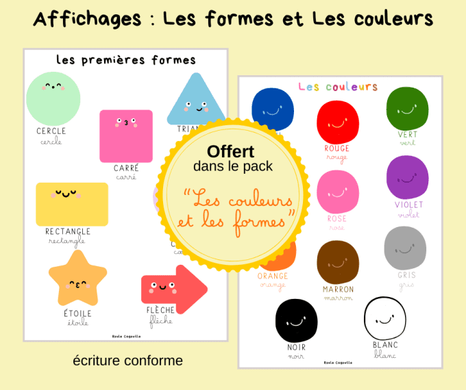 Affichage des couleurs et des formes