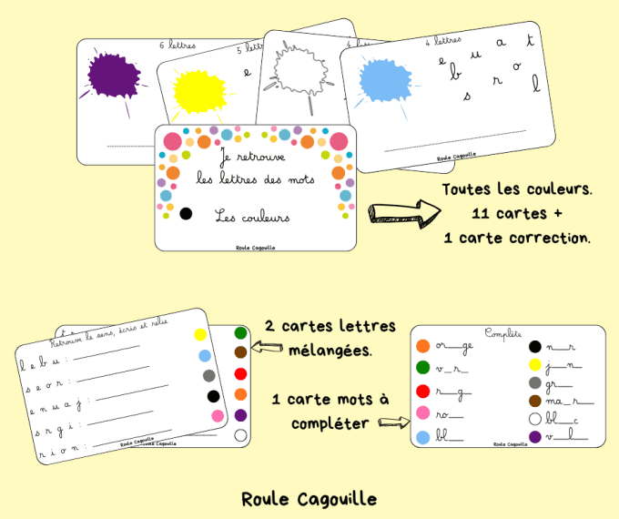 Assembler les lettres thème couleurs