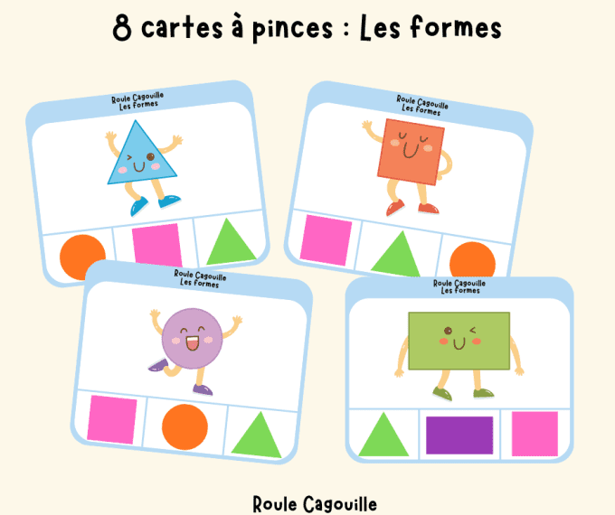 cartes à pinces : les formes