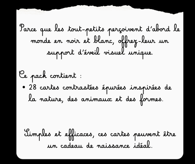 cartes contrastées pour bébés