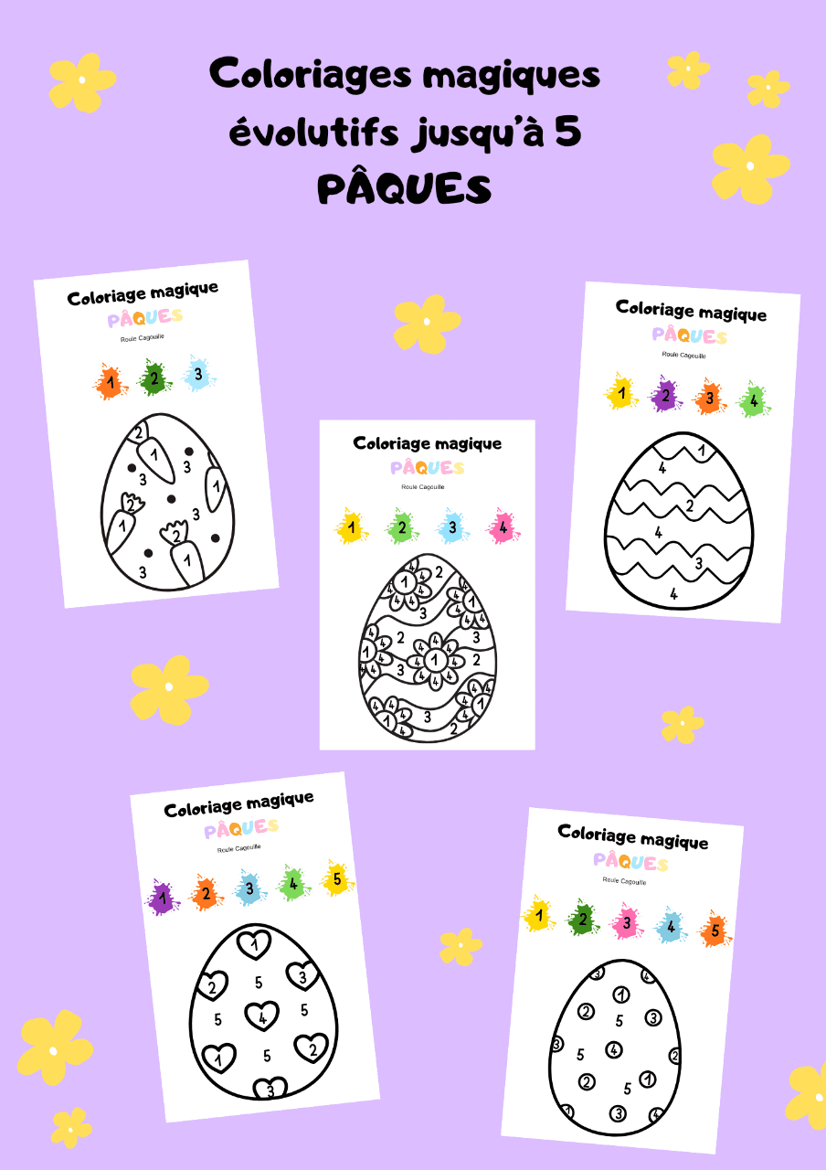 Coloriages magiques évolutifs Pâques