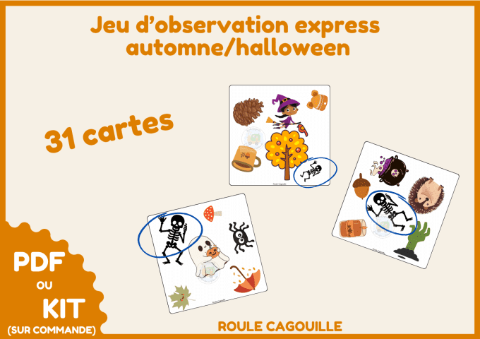 PDF Jeu d’observation express - Automne & Halloween (31 cartes)