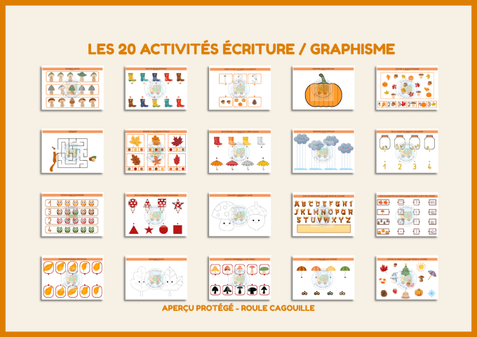 PDF Automne – 30 activités ludiques pour manipuler et écrire dès 3 ans