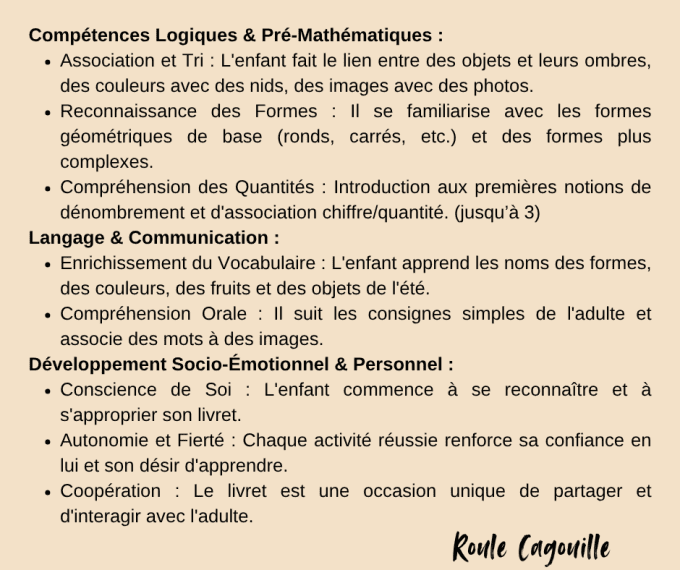 Livret été dès 18 mois