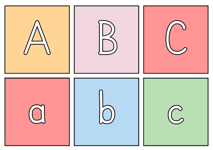 Mise en paire des lettres script majuscules et minuscules