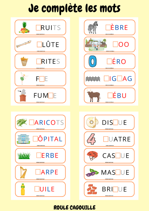 Je complète les mots