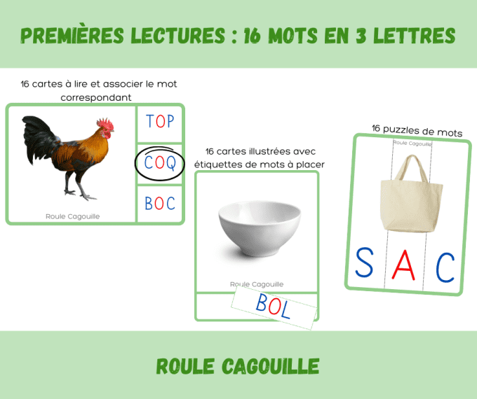 16 premiers mots à lire en 3 lettres