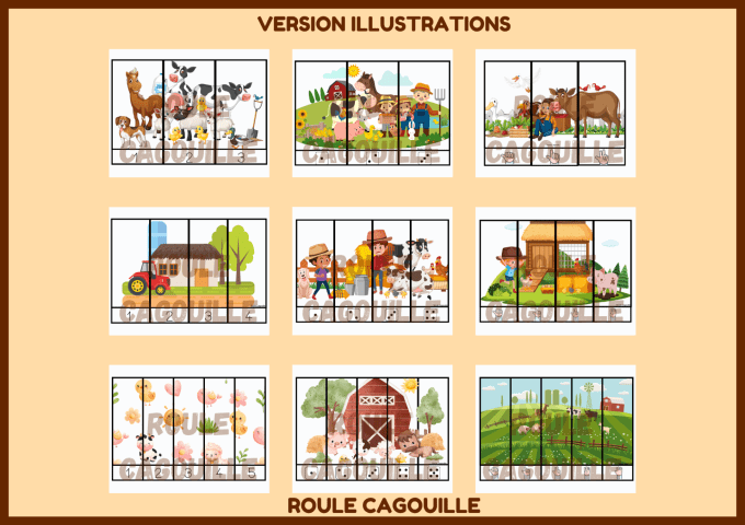 Puzzles numériques Animaux de la ferme