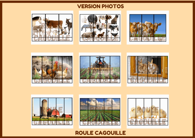 Puzzles numériques Animaux de la ferme