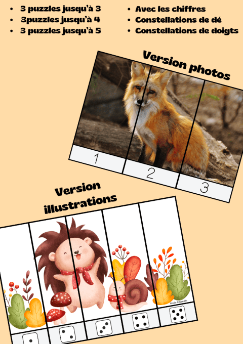 Puzzles numériques Animaux de la forêt