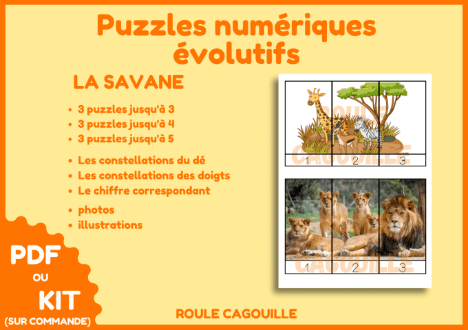 Puzzles numériques la savane