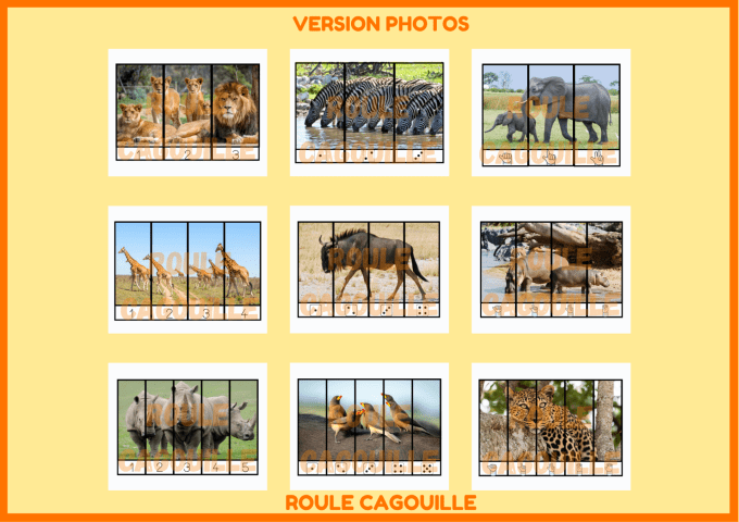Puzzles numériques la savane