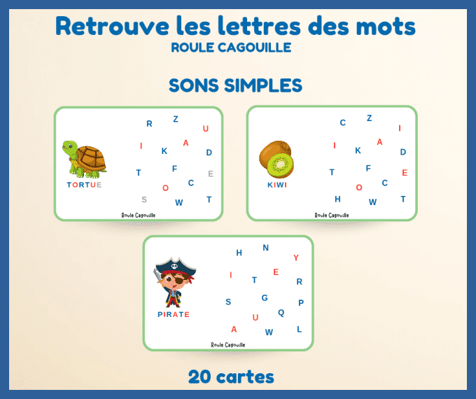 PDF - Retrouver les lettres des mots (sons simples)