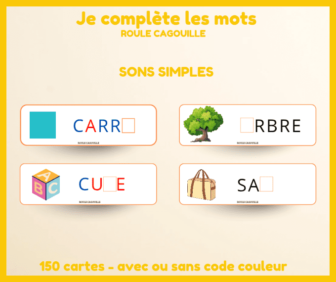 PDF - Je complète les mots - sons simples