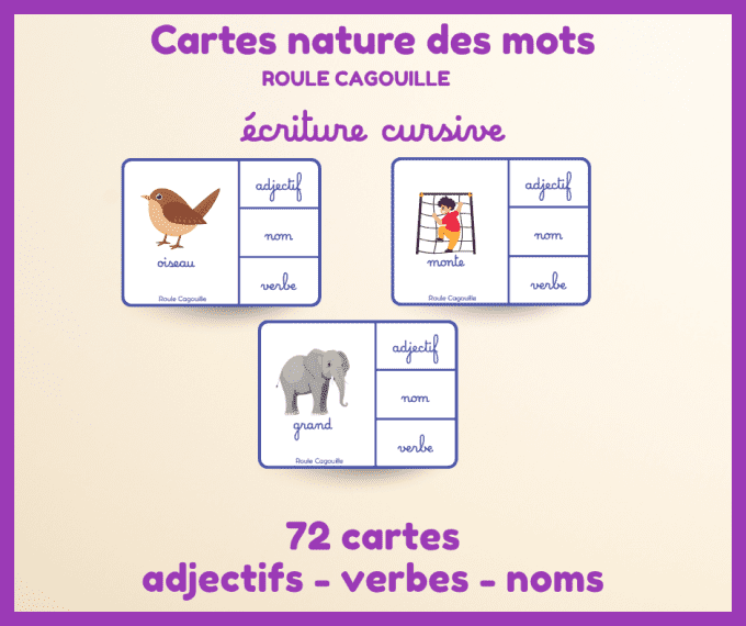 PDF - 72 cartes nature des mots - grammaire