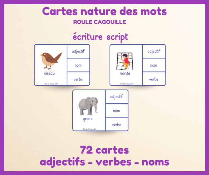 PDF - 72 cartes nature des mots - grammaire