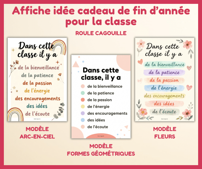 PDF - Affiche cadeau de fin d'année pour la classe