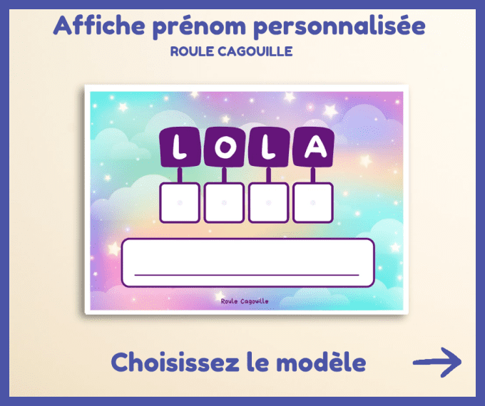 PDF - affiche prénom personnalisée 