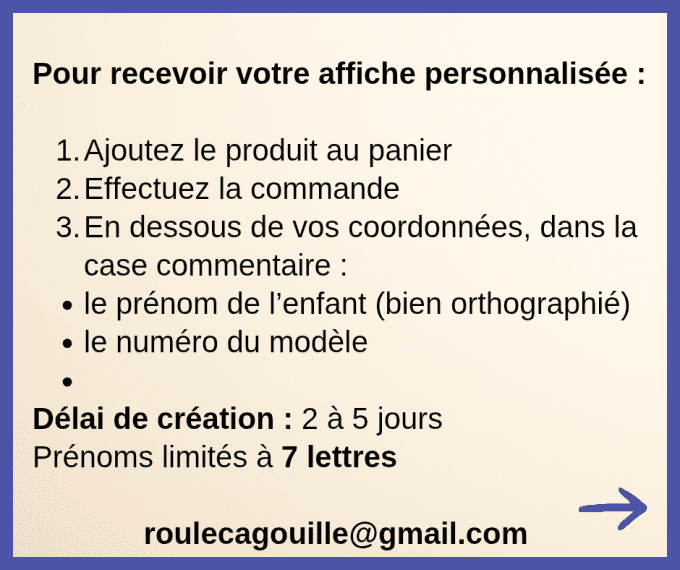 PDF - affiche prénom personnalisée 