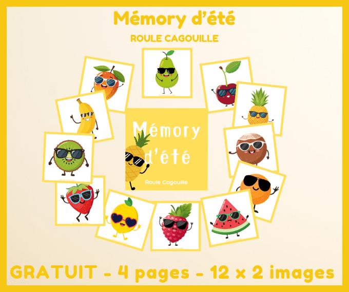 PDF gratuit - mémory d'été - mise en paire été