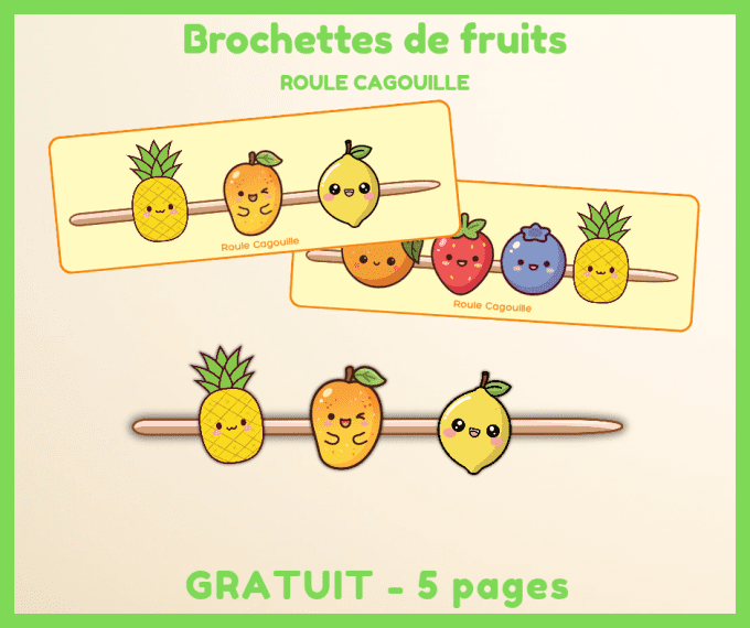 PDF gratuit - activité brochettes de fruits - discrimination visuelle