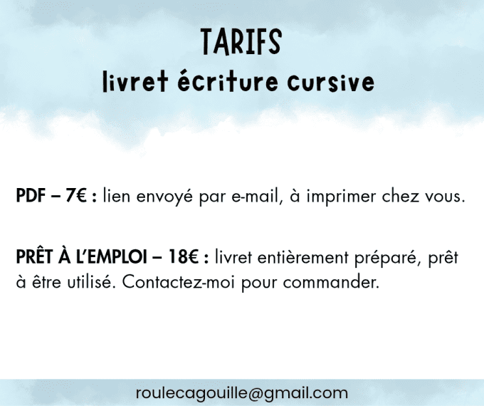 PDF - Cahier d’écriture des lettres cursives – Maternelle GS / CP – PDF à imprimer