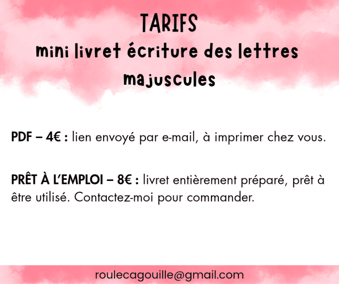 PDF écriture des lettres majuscules