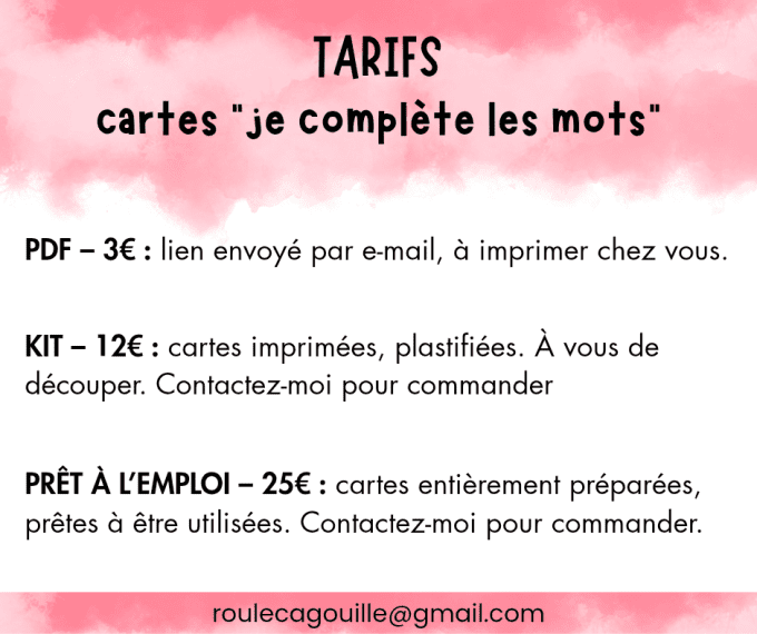 PDF - Je complète les mots - sons simples consonnes/voyelles