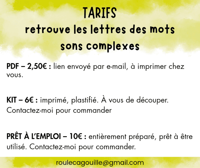 Retrouver les lettres des mots (sons complexes)