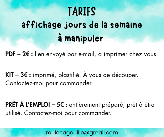 PDF - affichage des jours de la semaine