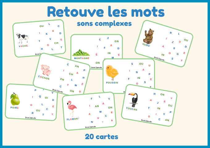 Retrouver les lettres des mots (sons complexes)