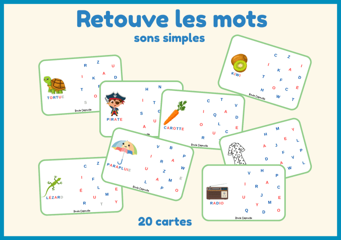 PDF - Retrouver les lettres des mots (sons simples)