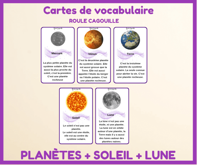 PDF - Cartes de vocabulaire des planètes