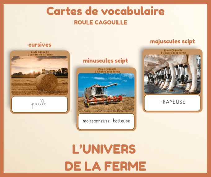 PDF - Cartes de vocabulaire l'univers de la ferme